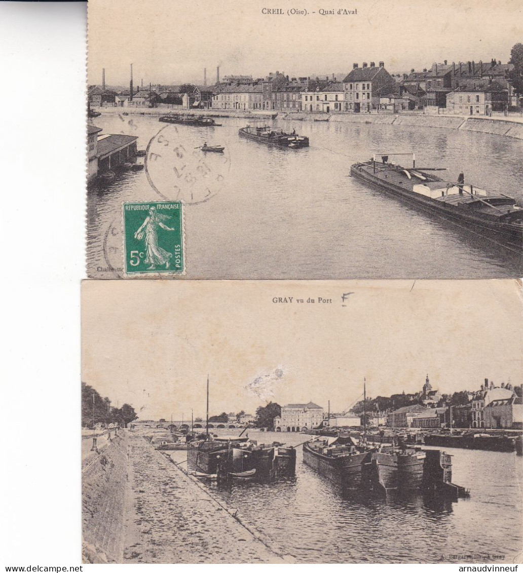 LOT DE 2 CARTES THEME PENICHES - Hausboote