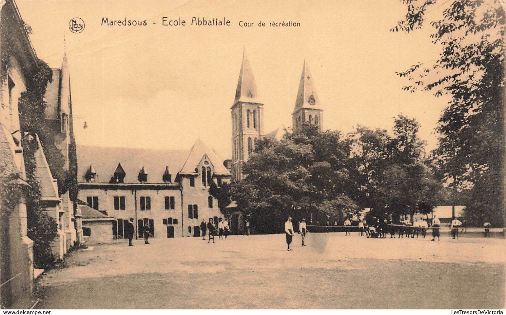 BELGIQUE - Maredsous  - Ecole Abbatiale - Cour De Récréation - Carte Postale Ancienne - Dinant