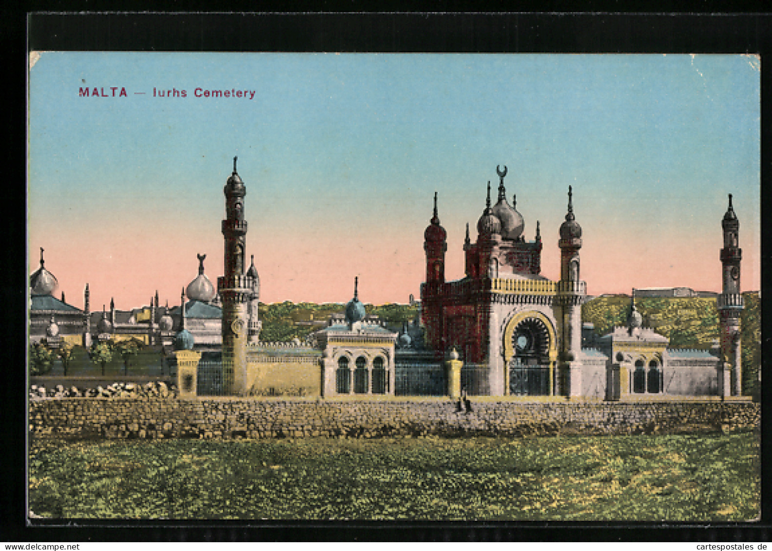 AK Malta, Iurhs Cemetery, Kirche, Moschee, Friedhof  - Malta