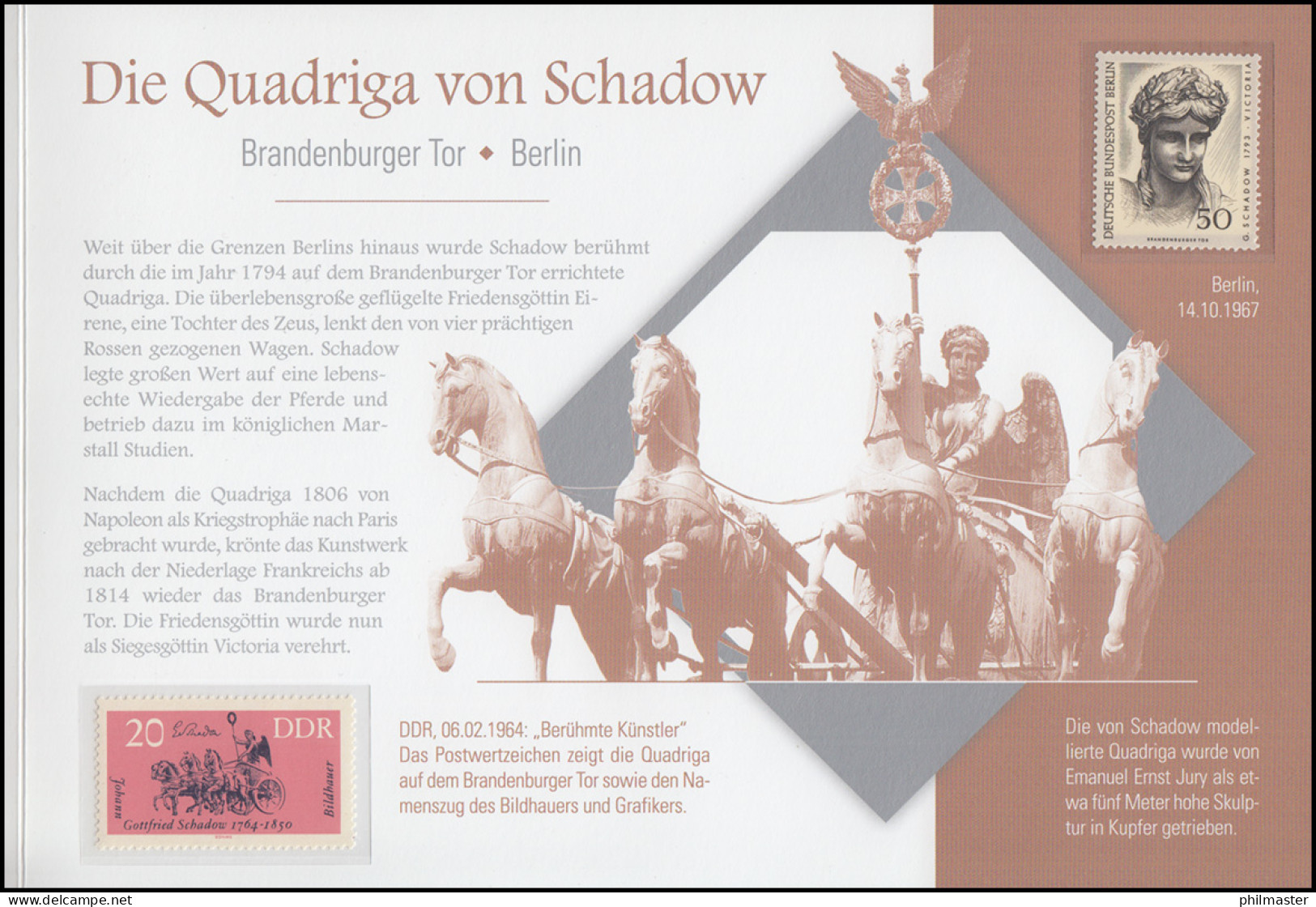 3079 Johann Gottfried Schadow, Schmuck-FDC ESSt Bonn Und Berlin, Mit Klappkarte - Covers & Documents