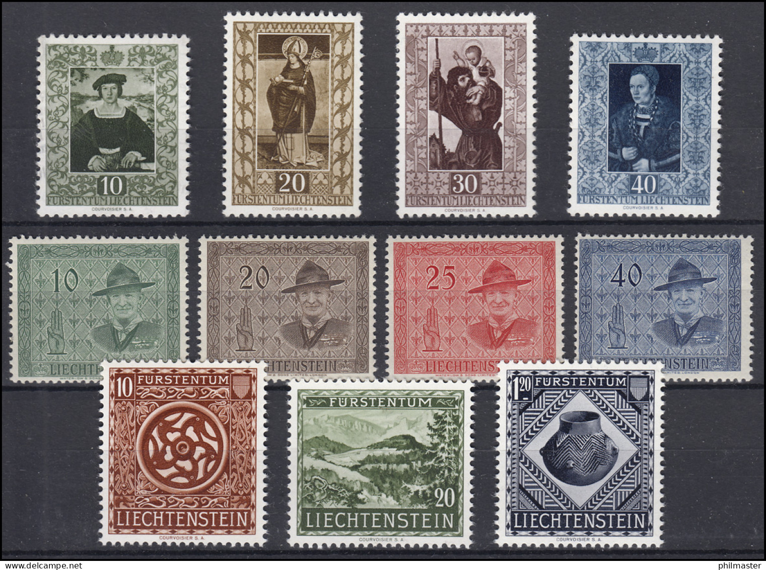 311-321 Liechtenstein-Jahrgang 1953 Komplett, Postfrisch - Neufs