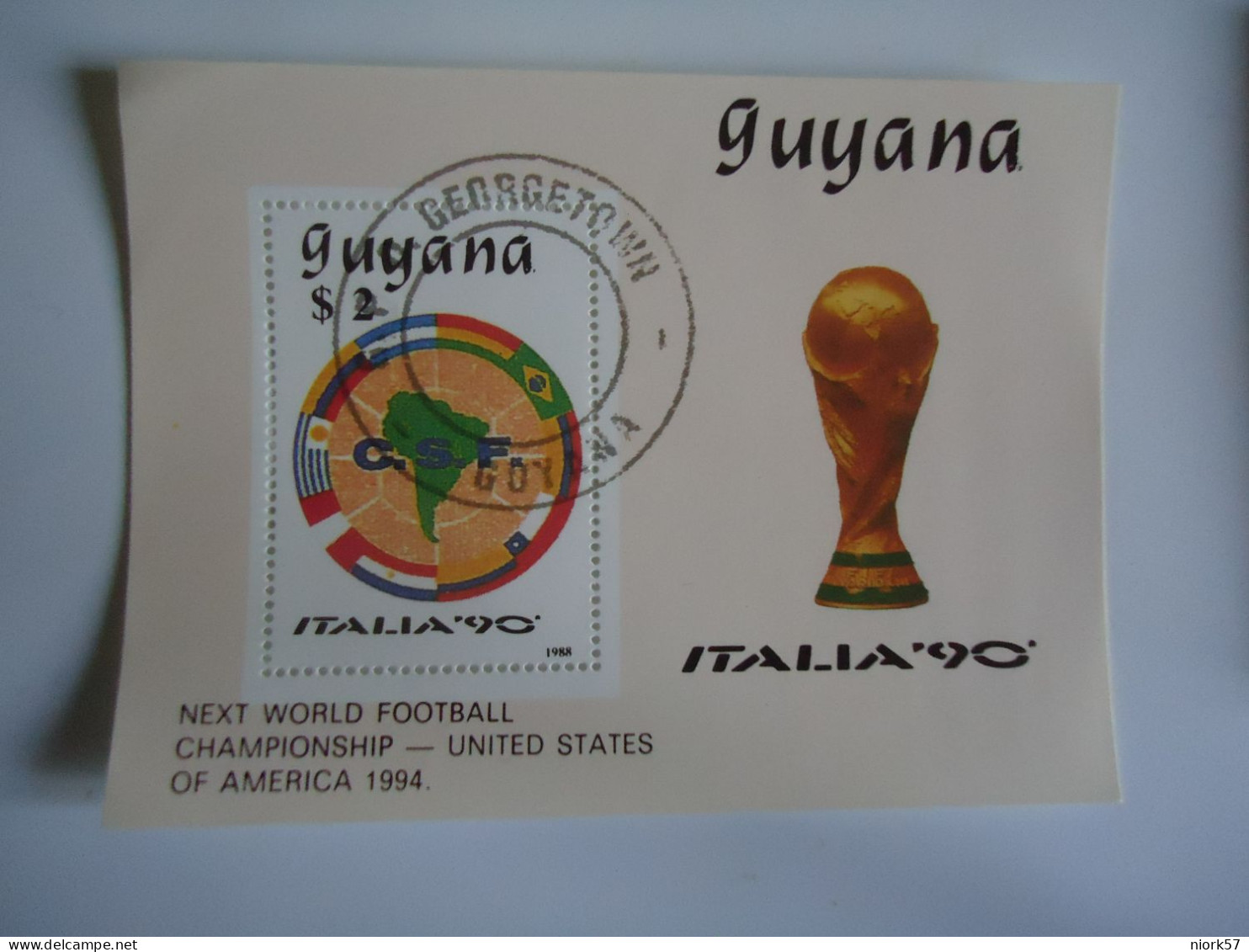 GUYANA USED  SHEET   WORLD CUP ITALIA 90 - 1990 – Italien