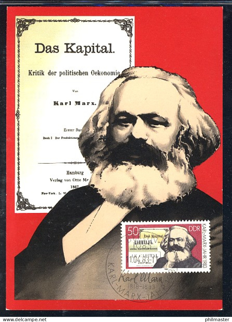 2786 Karl Marx 50 Pf 1983, Amtliche MK 1/83 - Cartes-Maximum (CM)