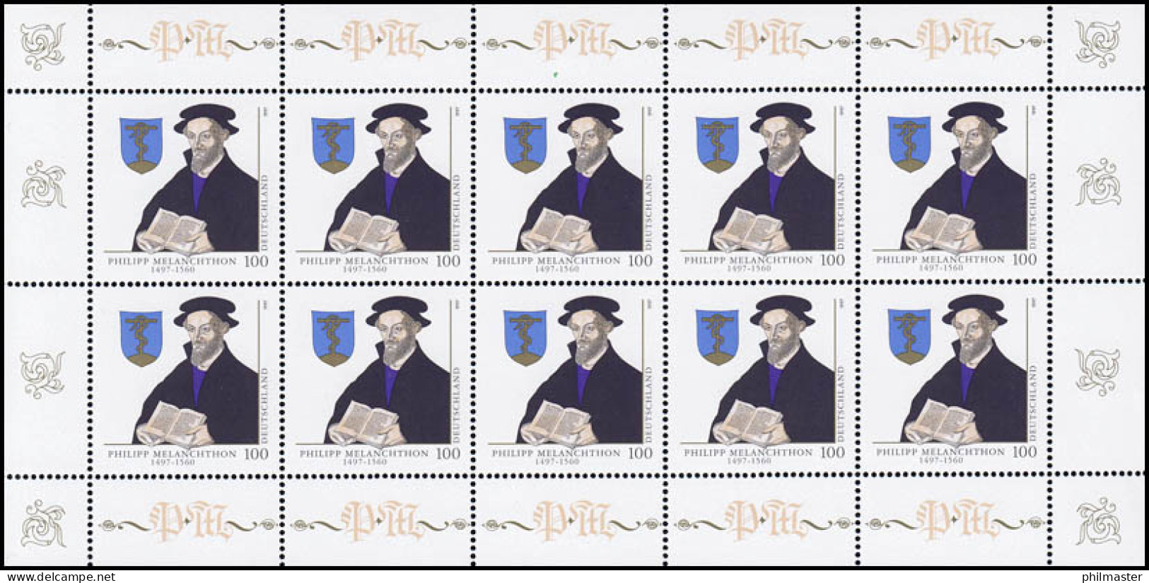 1902 Philipp Melanchthon - 10er-Bogen ** - 1991-2000