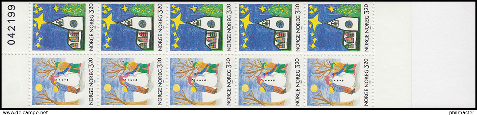 Norwegen Markenheftchen 16 Weihnachen Christmas Jul 1990, ** Postfrisch - Postzegelboekjes