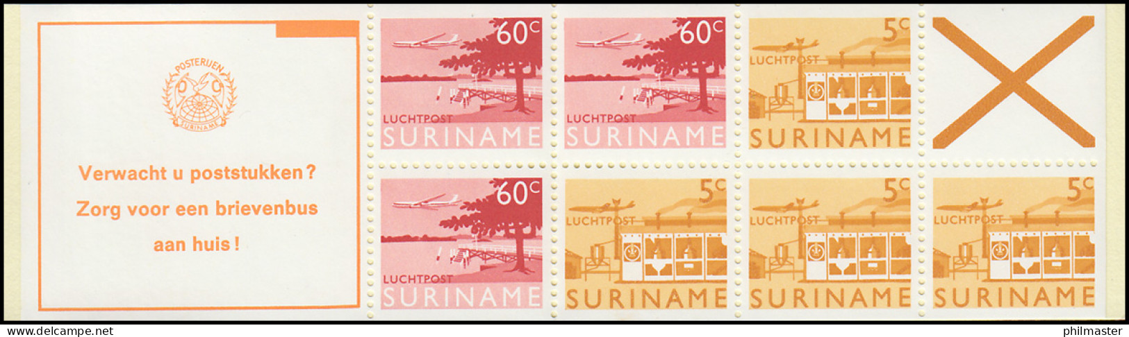 Surinam Markenheftchen 6 Luftpostmarken 60 Und 5 Ct., Verwacht ... 1978 - Suriname