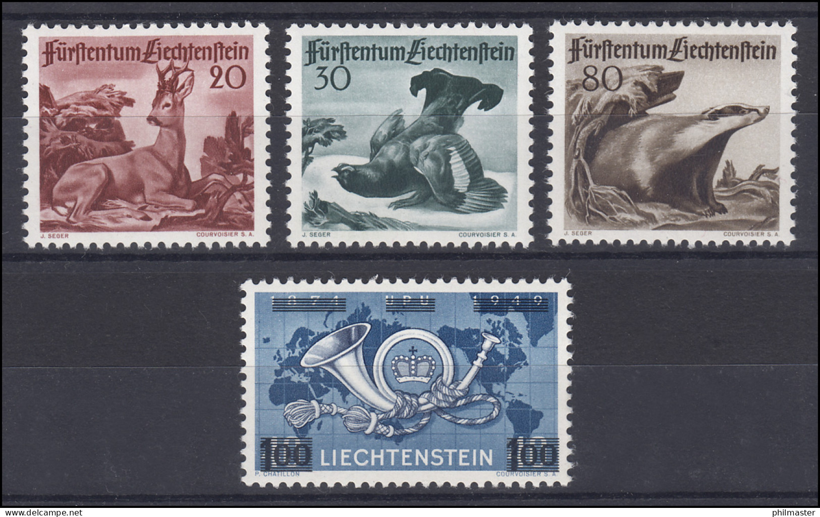 285-288 Liechtenstein-Jahrgang 1950 Komplett, Postfrisch - Ungebraucht