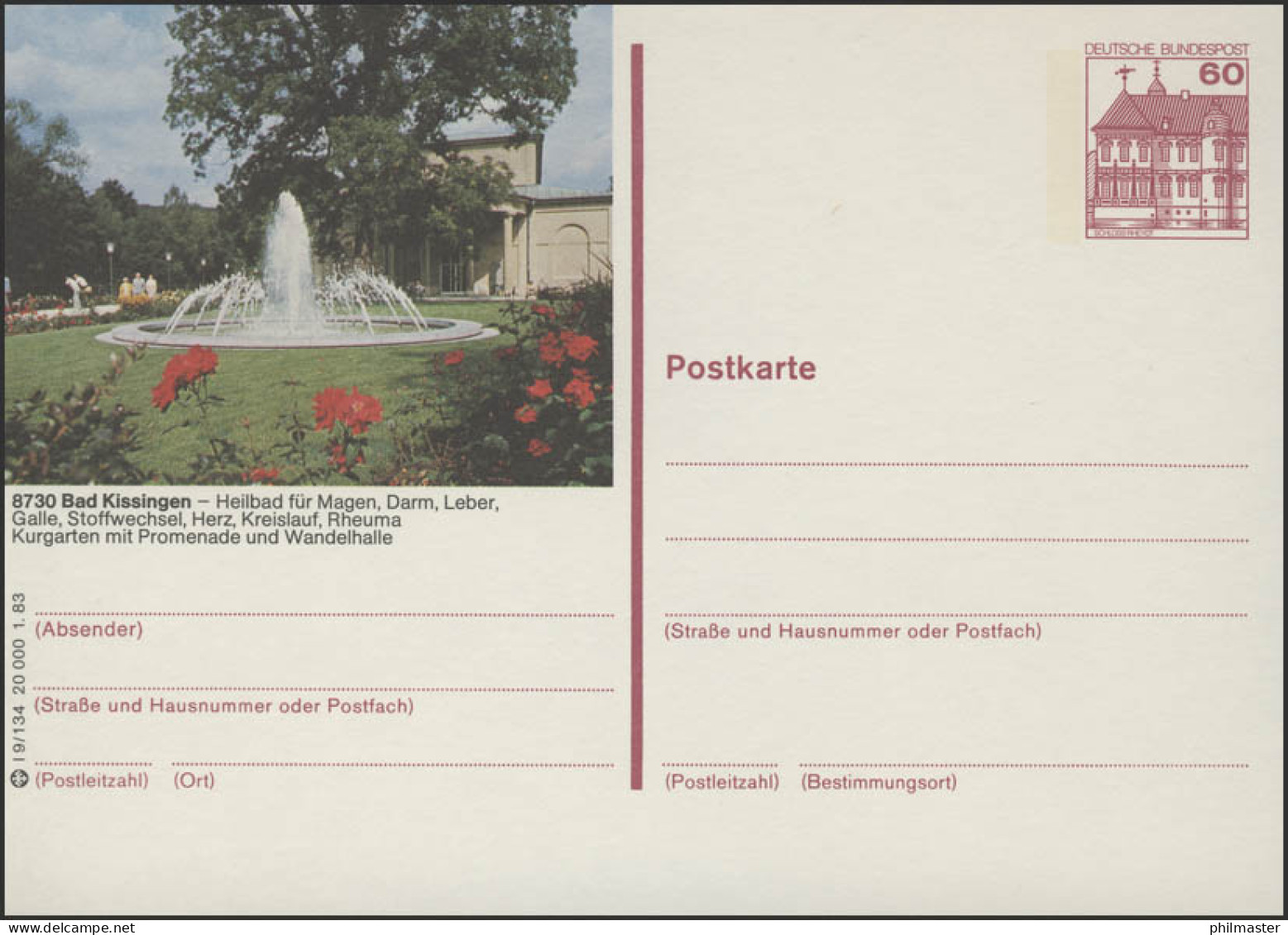 P138-l9/134 8730 Bad Kissingen, Kurgarten ** - Illustrated Postcards - Mint