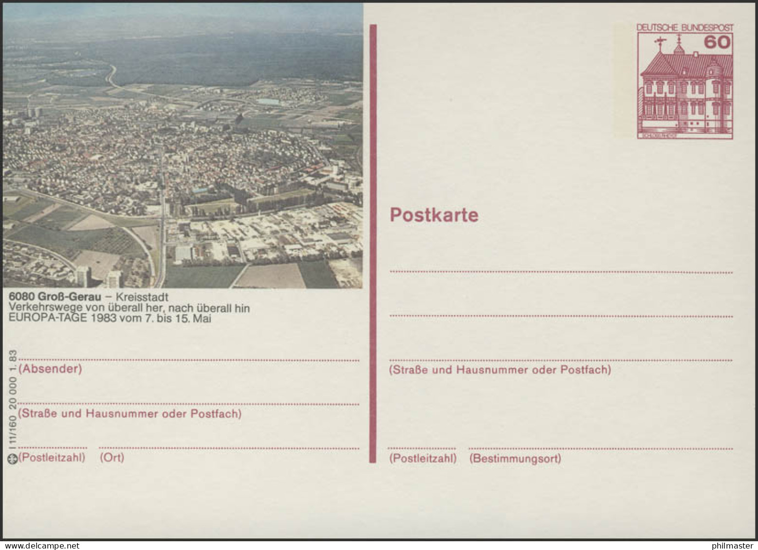 P138-l11/160 6080 Groß-Gerau Luftbild Europatage ** - Illustrated Postcards - Mint