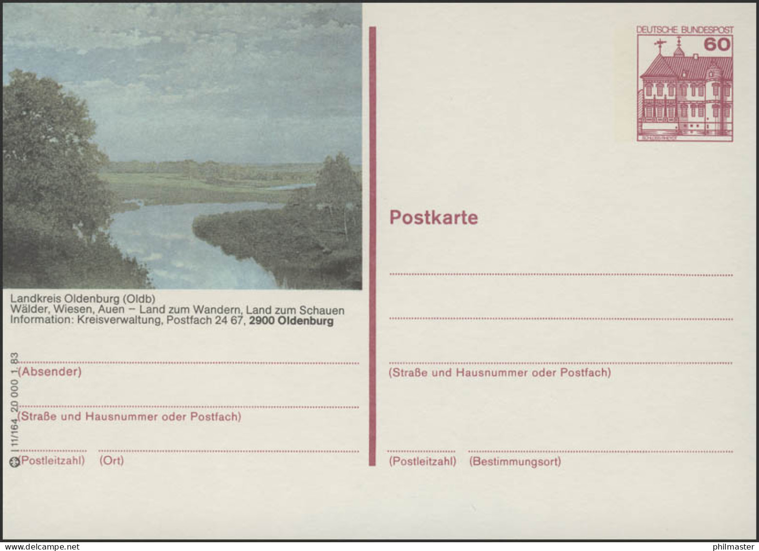 P138-l11/164 2900 Oldenburg, Landschaftsbild ** - Illustrated Postcards - Mint