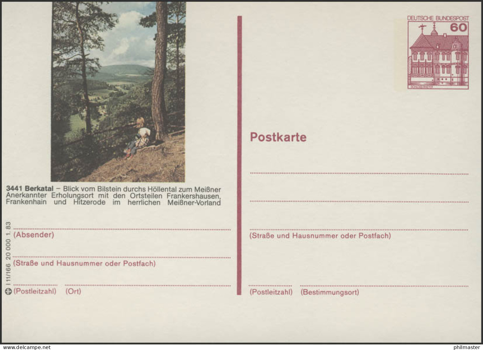 P138-l11/166 3441 Berkatal, Blick Zum Meissner ** - Illustrated Postcards - Mint