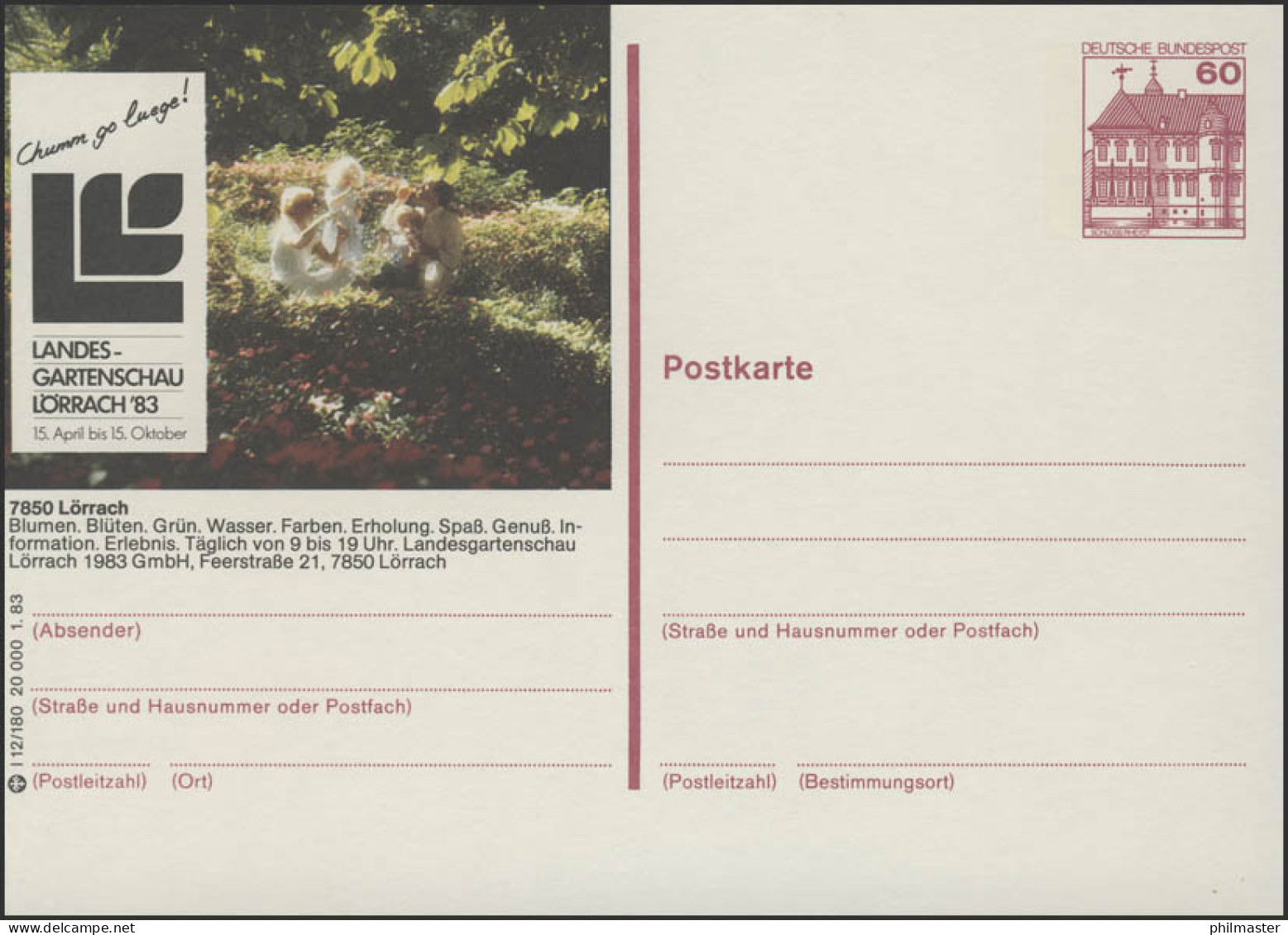 P138-l12/180 7850 Lörrach, Parklandschaft ** - Cartes Postales Illustrées - Neuves