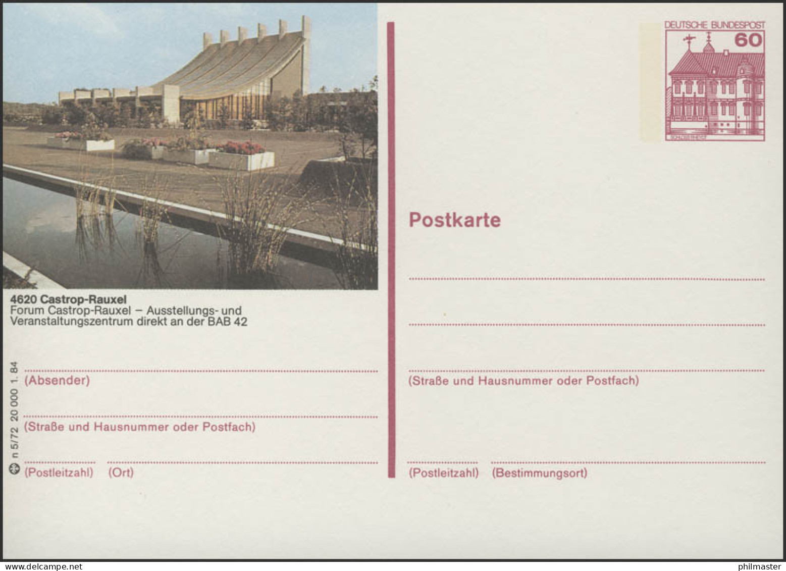 P138-n5/072 4620 Castrop-Rauxel, Stadthalle **  - Illustrated Postcards - Mint