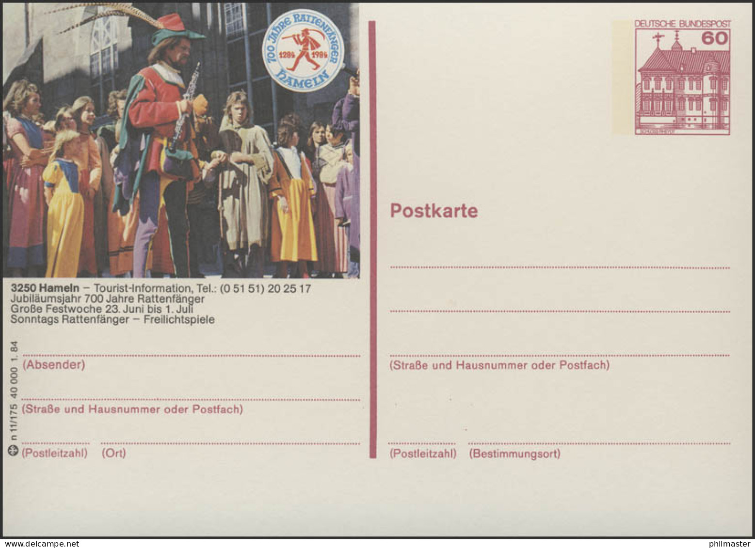P138-n11/175 3250 Hameln Rattenfänger-Freilichtbühne ** - Cartes Postales Illustrées - Neuves