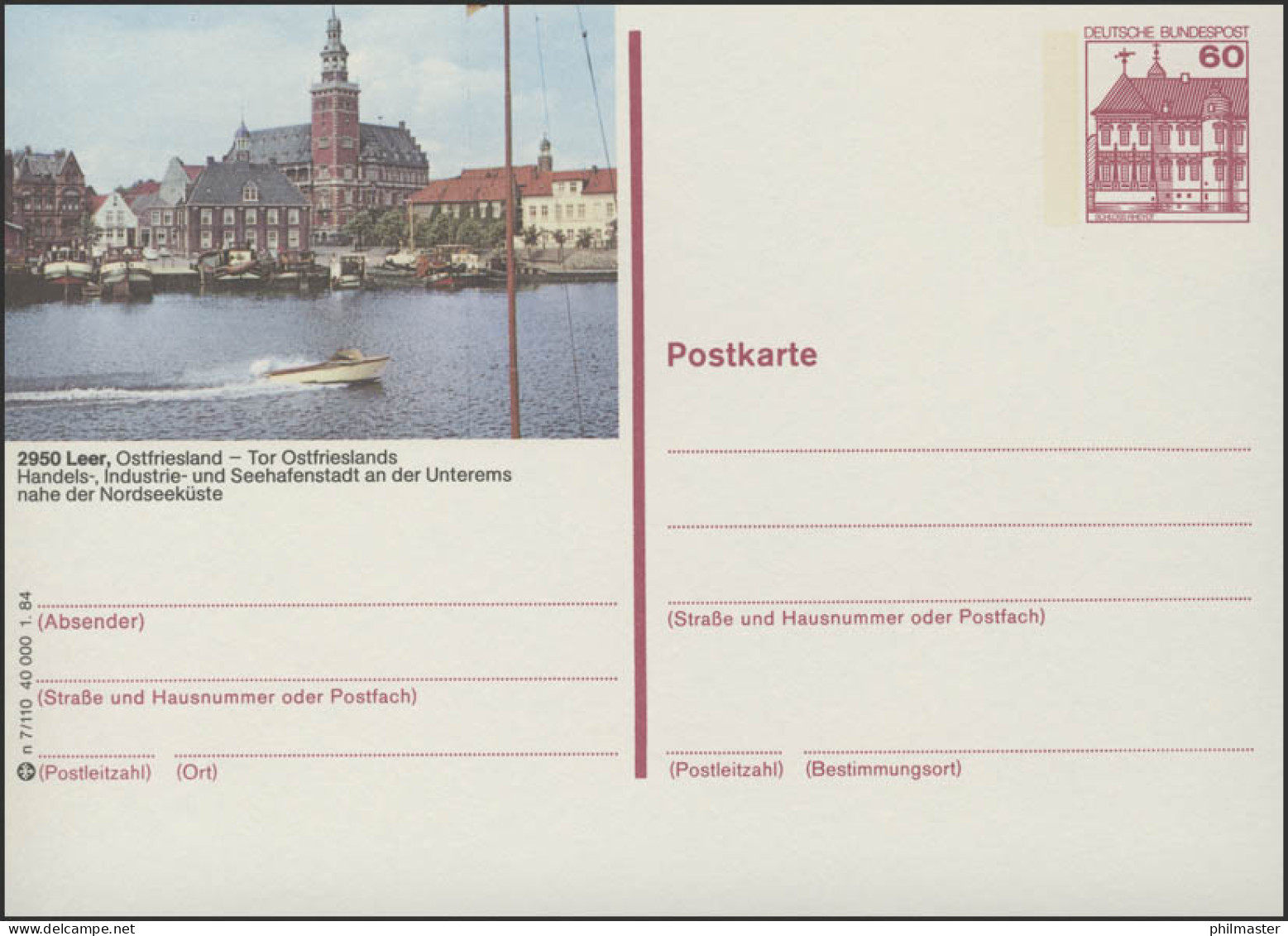 P138-n7/110 2950 Leer/Ostfriesland Hafen Mit Rathaus ** - Illustrated Postcards - Mint