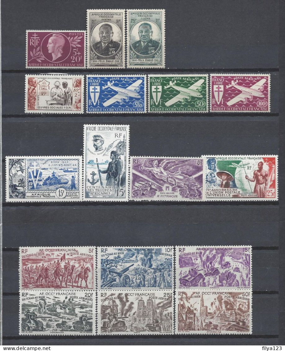 FRENCH WEST AFRICA/AOF (1944-1957 8 Completed Sets) MNH SuperB Cat.Val. € 75.00 - Ongebruikt