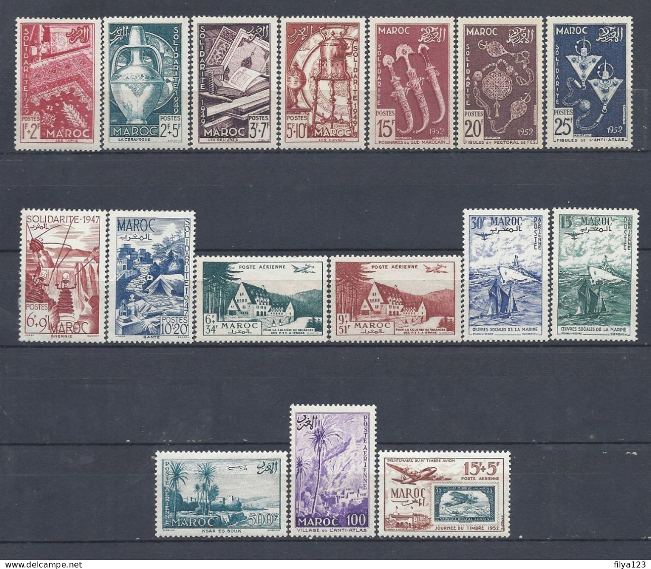 FRENCH MOROCCO (1945-1955 11 Sets) MNH/MVLH SuperB Cat.Val. € 92.40 - Neufs