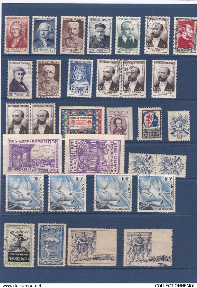 LOT HOMMES CELEBRES ET DIVERS TRES FORTE COTE - Vrac (max 999 Timbres)