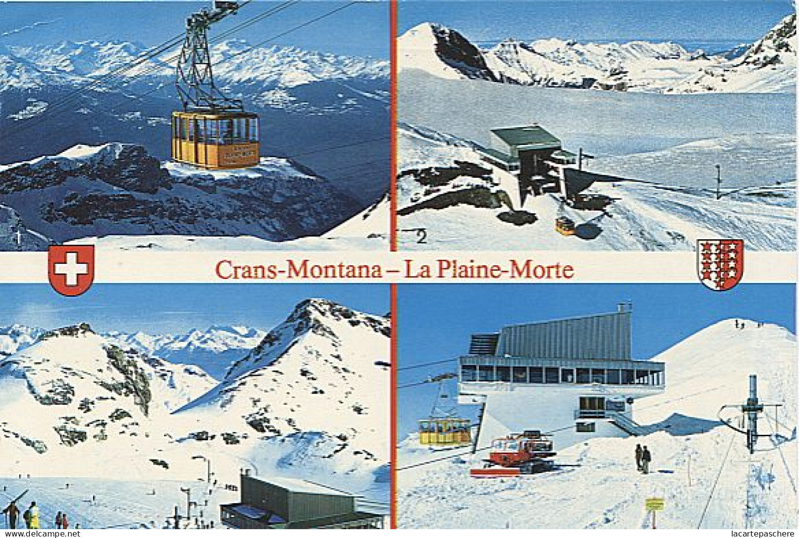 X114624 VALAIS SIERRE MONTANA CRANS MONTANA TELEPHERIQUE ET PANORAMA ALPES VALAISANNES VUE GENERALE GLACIER PLAINE MORTE - Crans-Montana