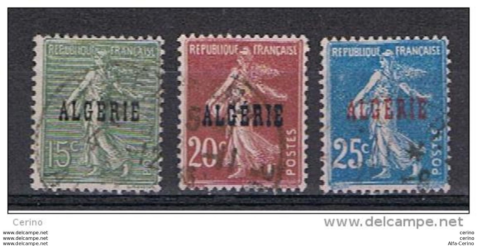 ALGERIA:  1924/25  SOPRASTAMPATI  -  3  VALORI  US. -  YV/TELL. 11//14 - Used Stamps