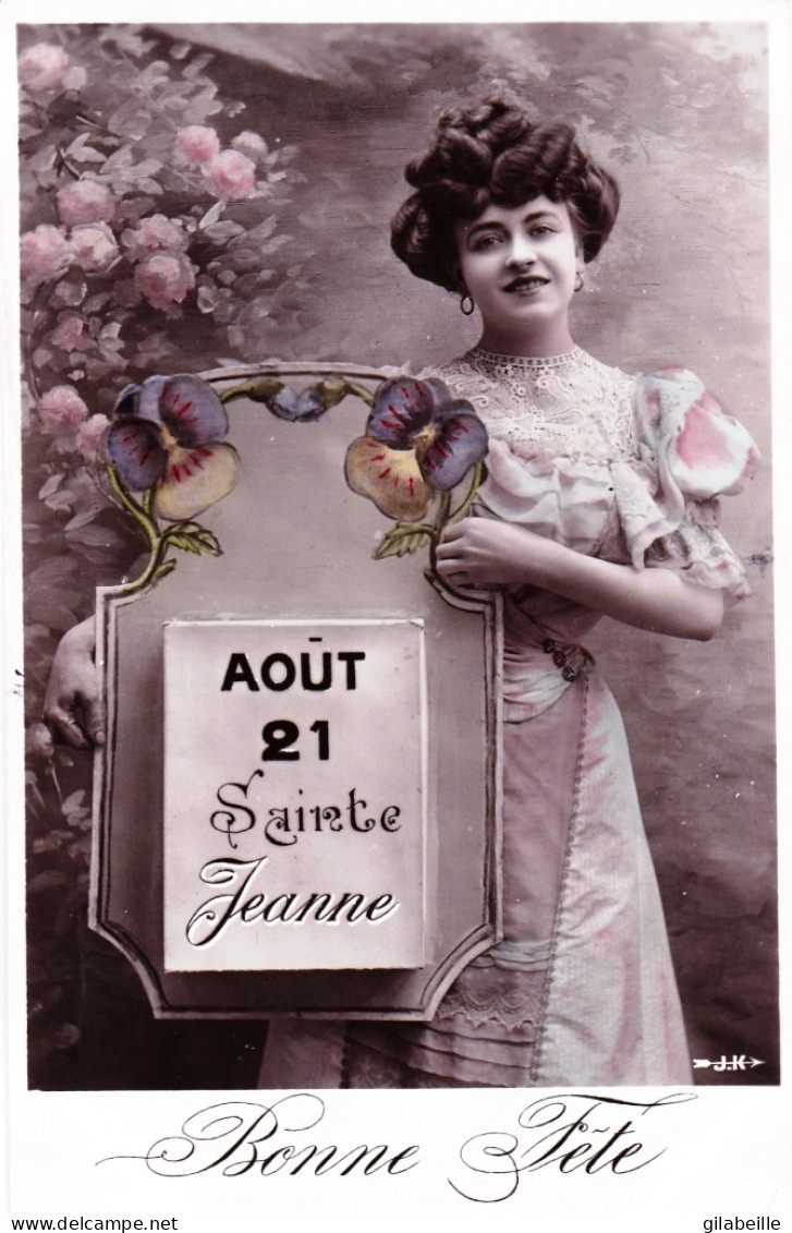 Prénom - Sainte JEANNE - 21 Aout - Carte Glacée - Vornamen