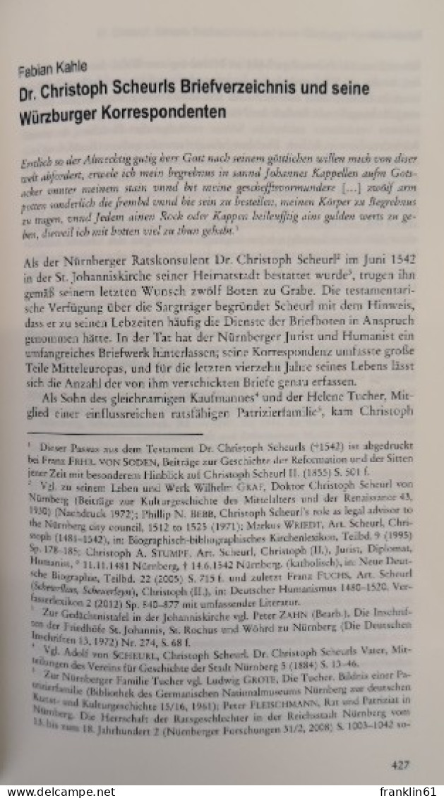 Herbipolis. Studien zu Stadt und Hochstift Würzburg in Spätmittelalter und Früher Neuzeit.