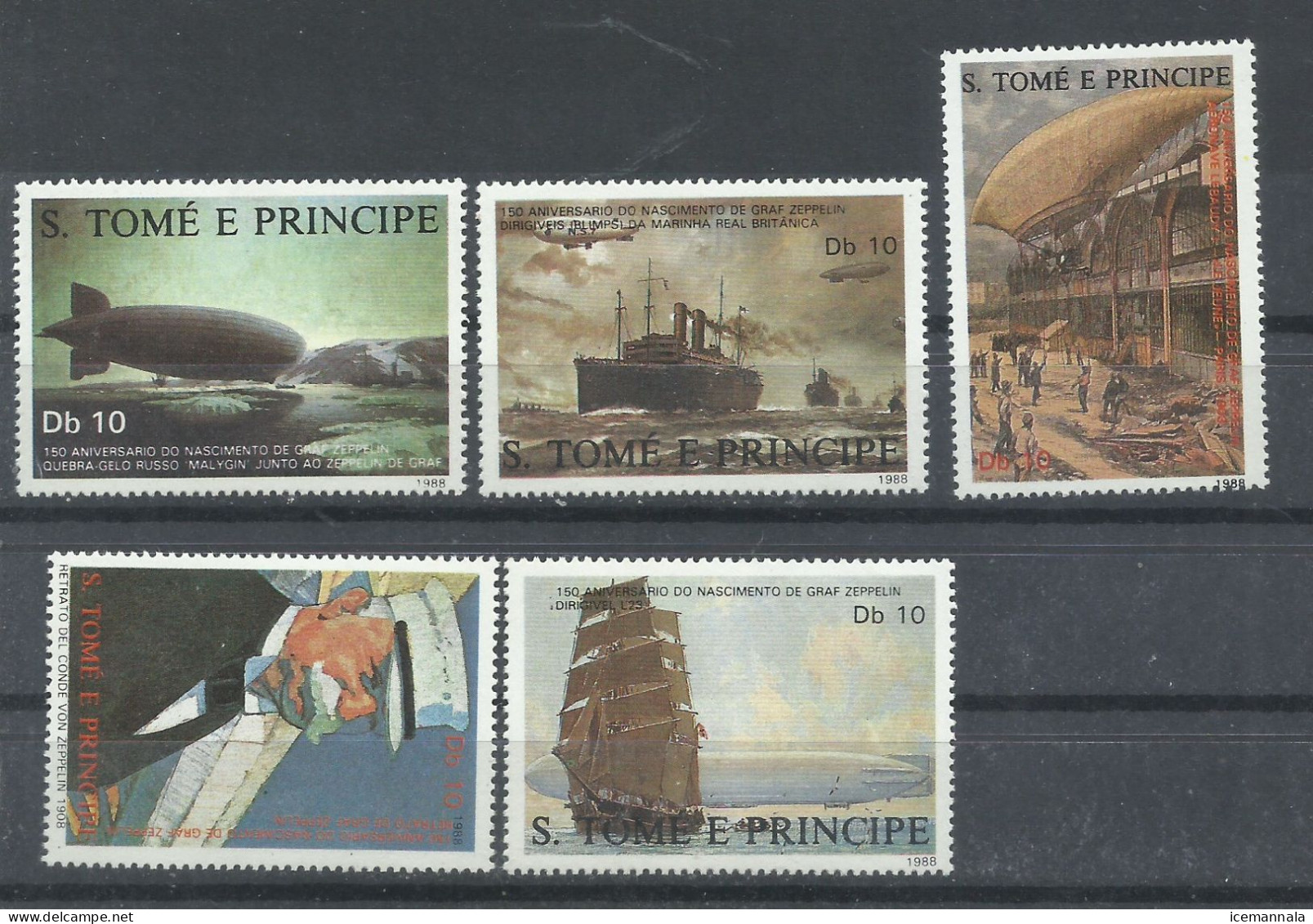 STO   TOME  ET PRINCE    YVERT  915/19   MNH  ** - Fesselballons