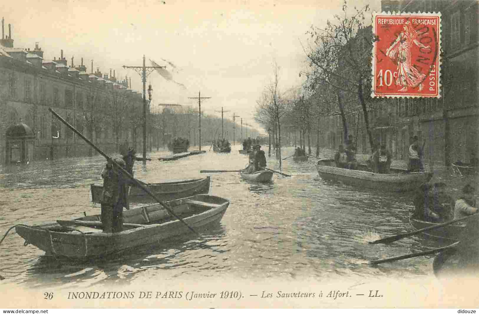 94 - Maisons Alfort - Crue De La Seine De 1910 - Les Sauveteurs à Alfort - Animée - Correspondance - CPA - Voyagée En 19 - Maisons Alfort