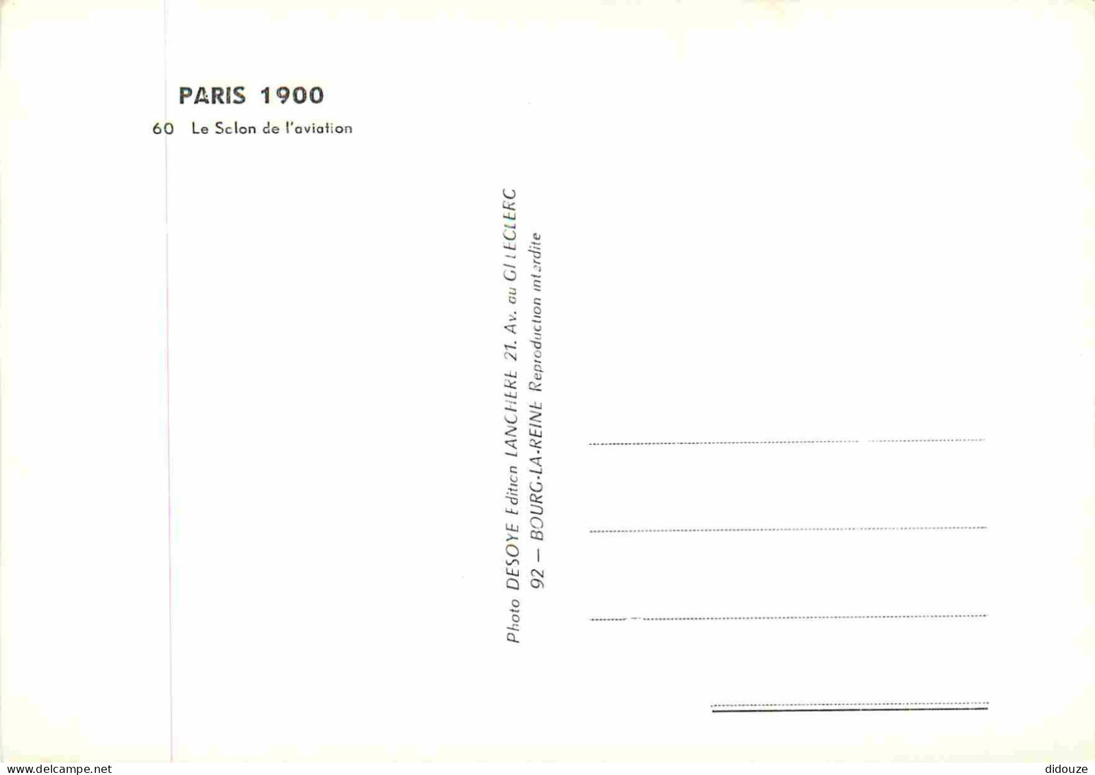 Reproduction CPA - 75 Paris - Le Salon De L'aviation - Avions - Paris 1900 - 60 - CPM - Carte Neuve - Voir Scans Recto-V - Non Classificati