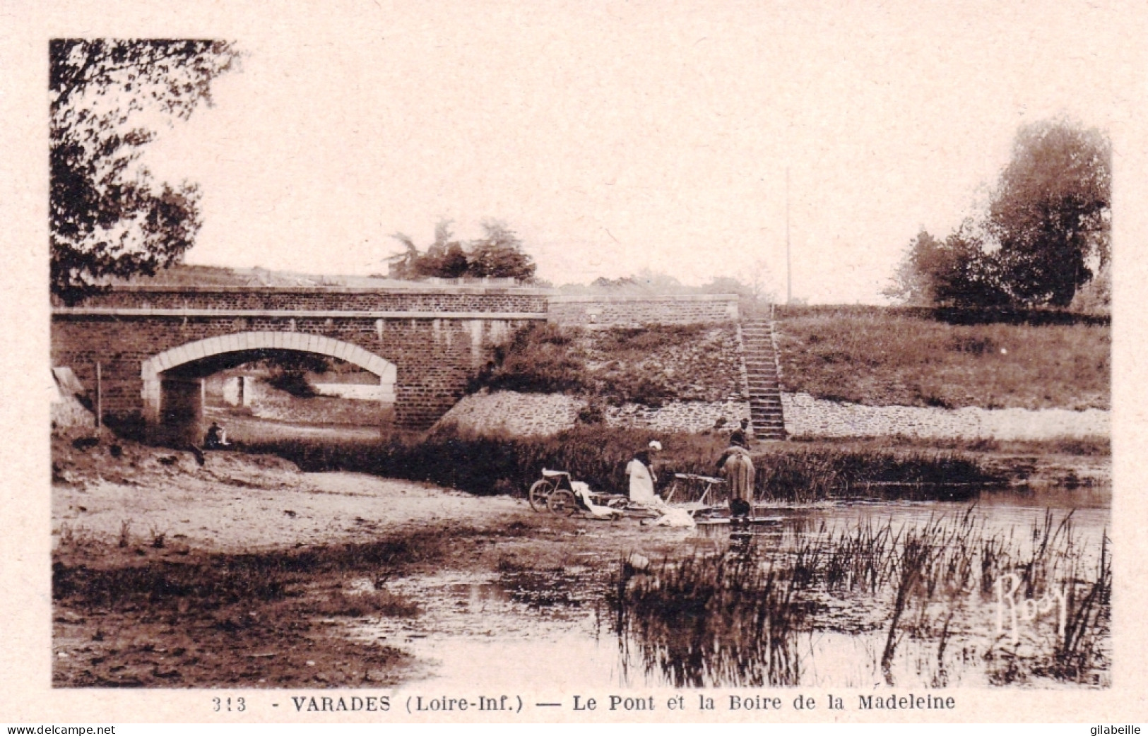 44 - Loire Atlantique - VARADES - Le Pont Et La Boire De La Madeleine - Lavandiere - Varades