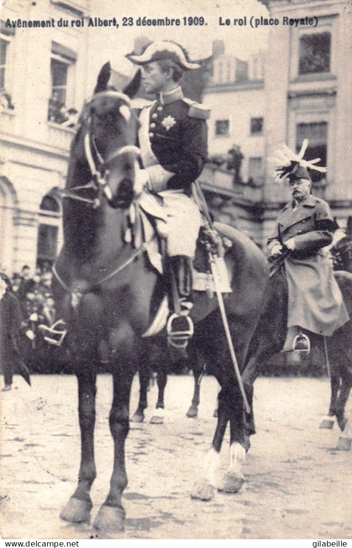 BRUXELLES - Avênement Du Roi Albert, 23 Décembre 1909 - Le Roi, Place Royale  - Fiestas, Celebraciones