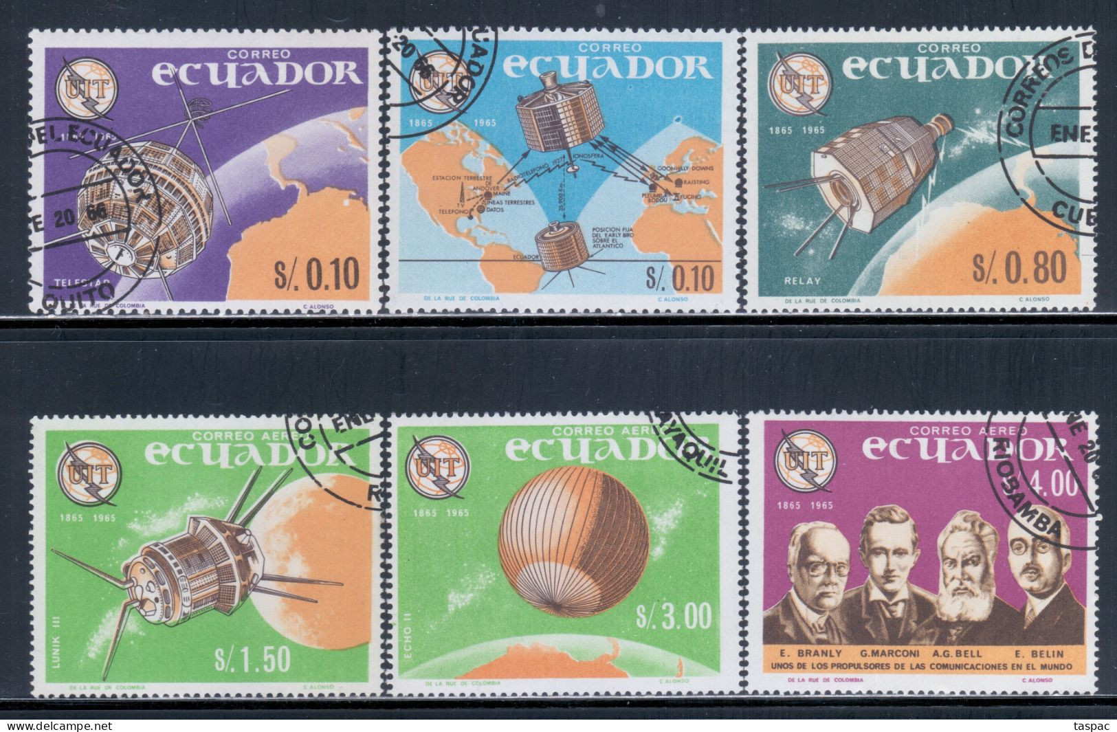 Ecuador 1966 Mi# 1190-1195 Used - ITU Centenary / Space - Zuid-Amerika