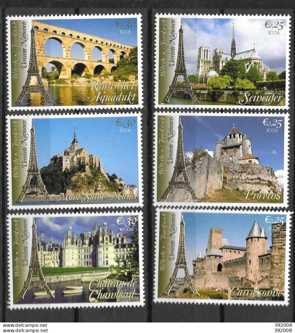 2006 - 480 à 485**MNH  - Patrimoine Mondial France - Unused Stamps