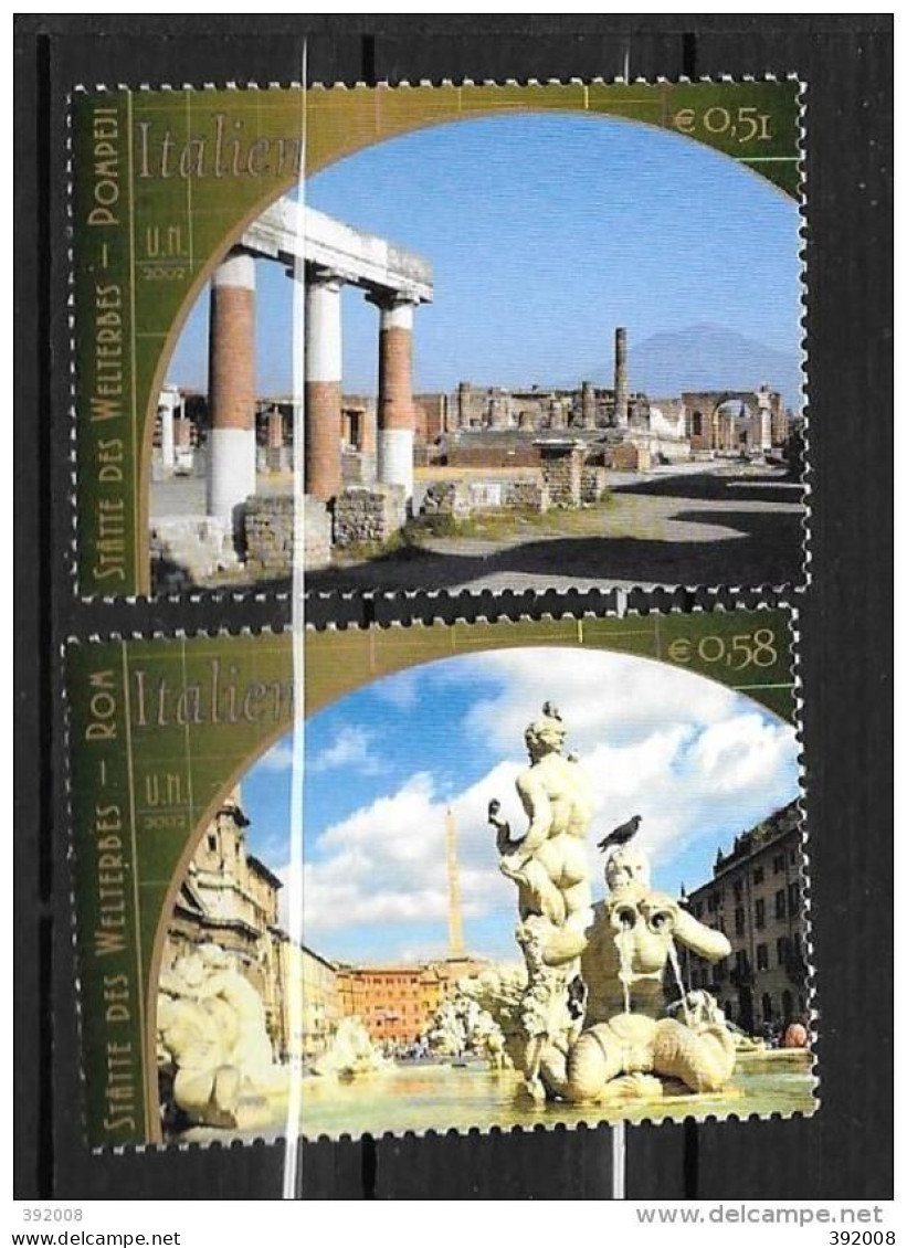 2002 - 384 à 385**MNH - Patrimoine Mondial - IItalie - Unused Stamps