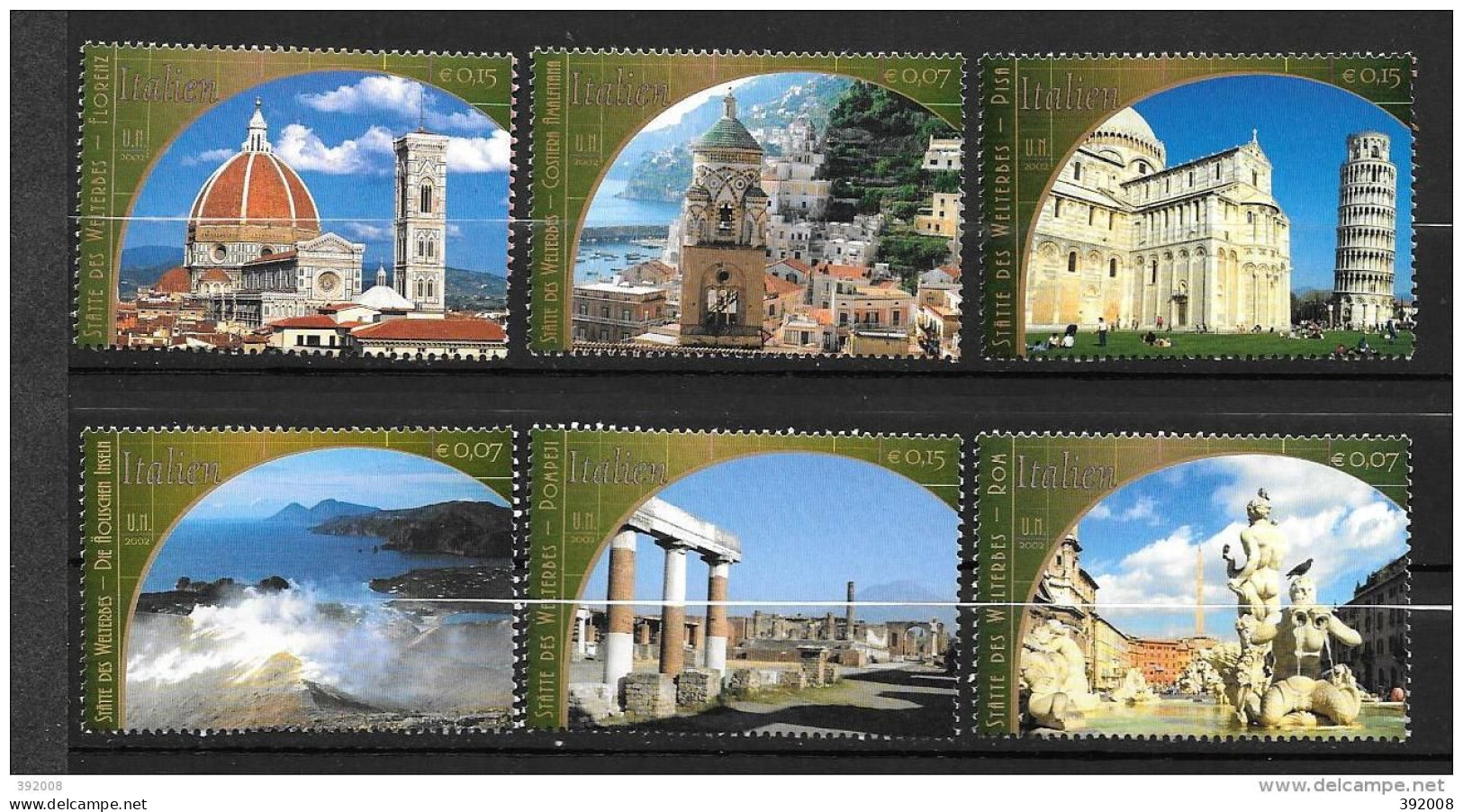 2002 - 386 à 391**MNH - Patrimoine Mondial - IItalie - Venant De Carnet - Ongebruikt