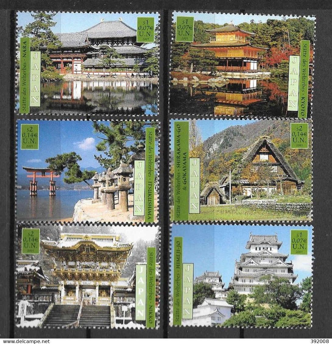 2001 - 350 à 355**MNH - Patrimoine Mondial Japon - Ongebruikt