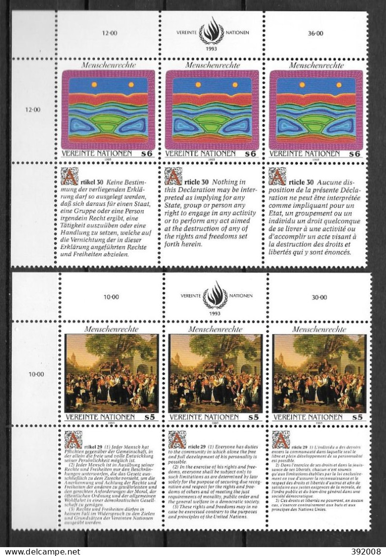 1993 - 166 à 171**MNH - La Déclaration Universelle Des Droits De L'homme - 4 - Nuevos