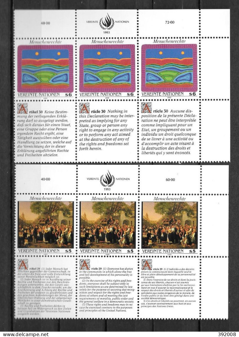 1993 - 166 à 171**MNH - La Déclaration Universelle Des Droits De L'homme - 3 - Neufs