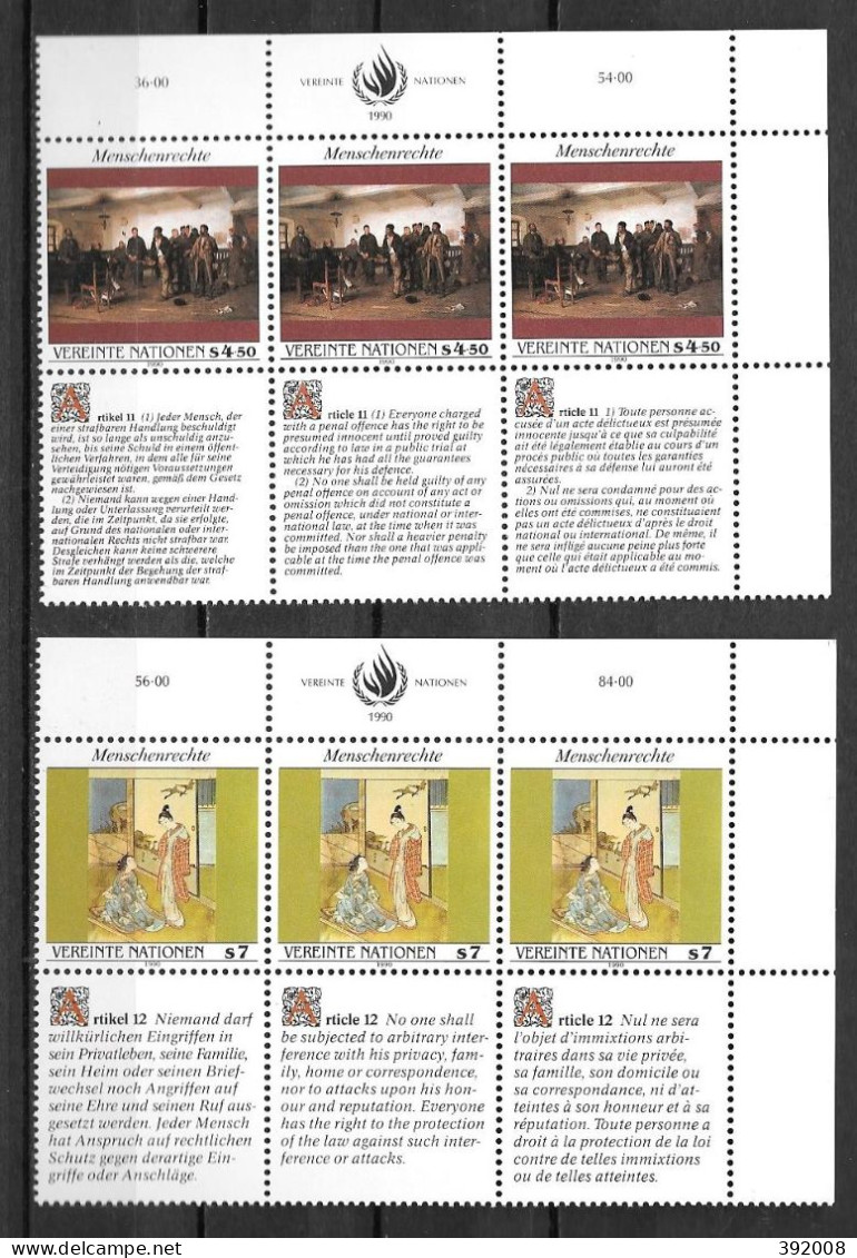 1990 - 112 à 117**MNH - Déclaration Universelle Des Droits De L'homme - 2 - Nuovi