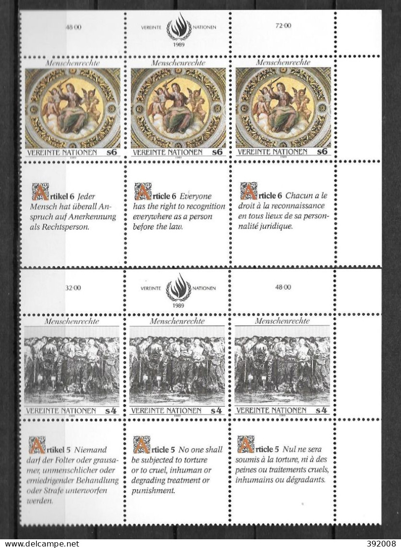 1989 - 96 à 101**MNH - La Déclaration Universelle Des Droits De L'homme - 4 - Ungebraucht