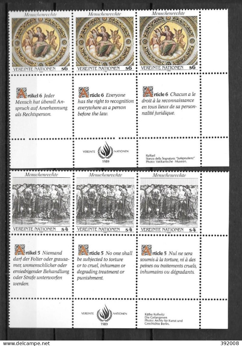 1989 - 96 à 101**MNH - La Déclaration Universelle Des Droits De L'homme - 1 - Unused Stamps