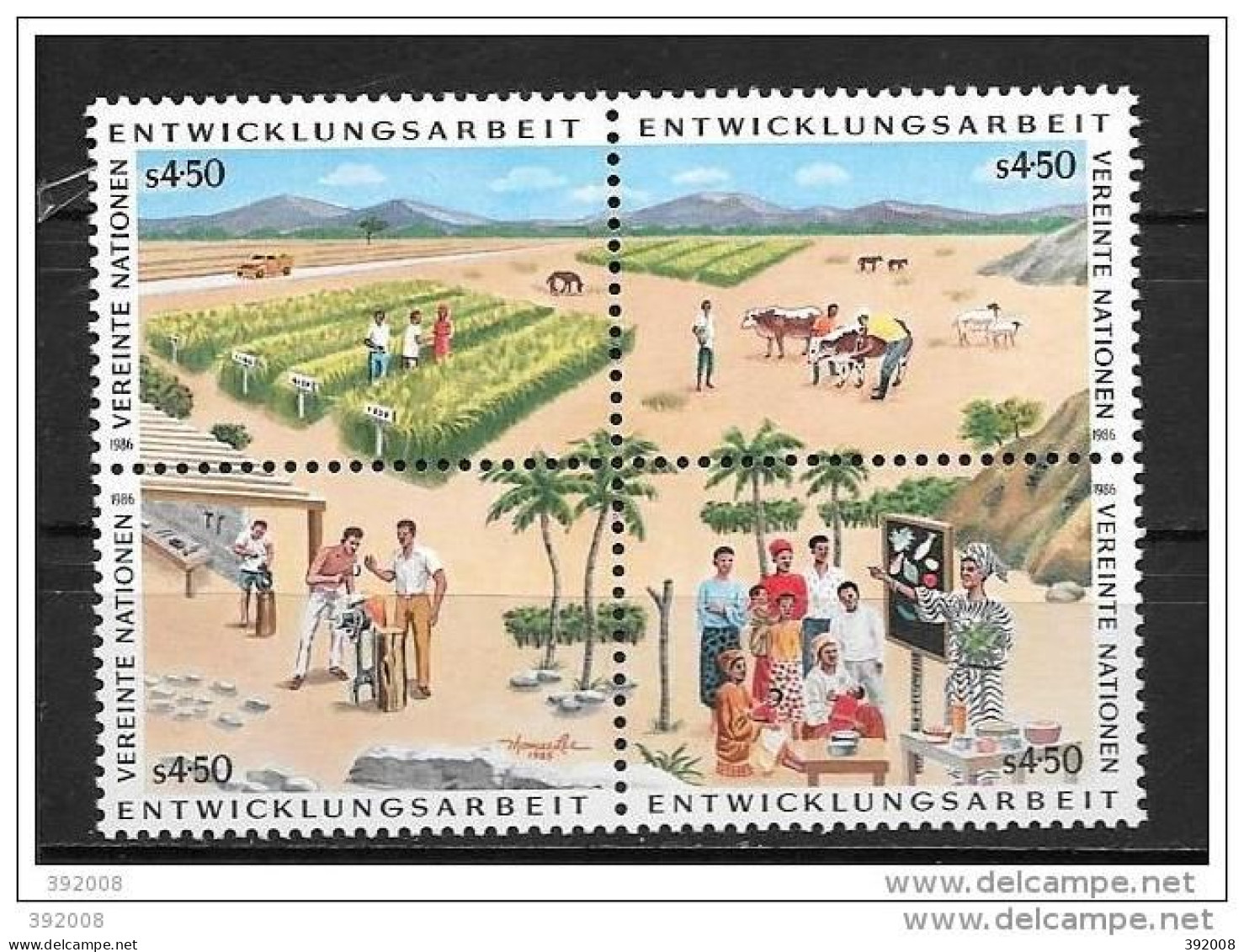 1986 - 56 à 59**MNH - Programme Pour Le Développement - Nuevos