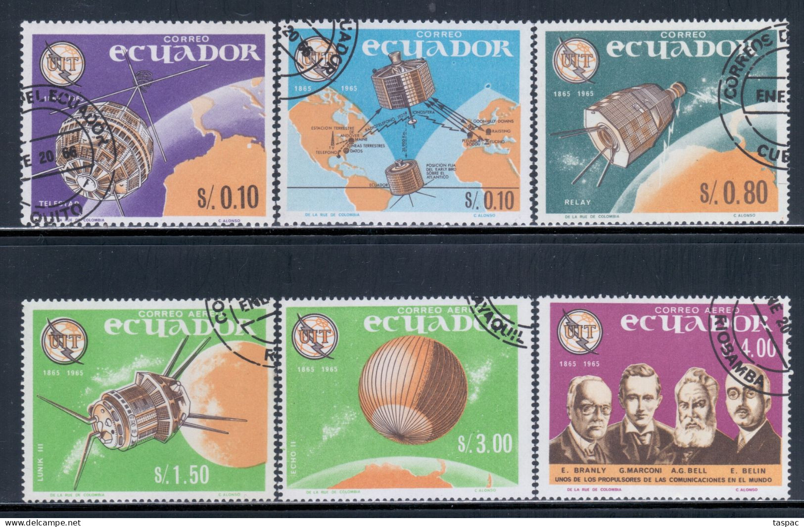 Ecuador 1966 Mi# 1190-1195 Used - ITU Centenary / Space - Ecuador