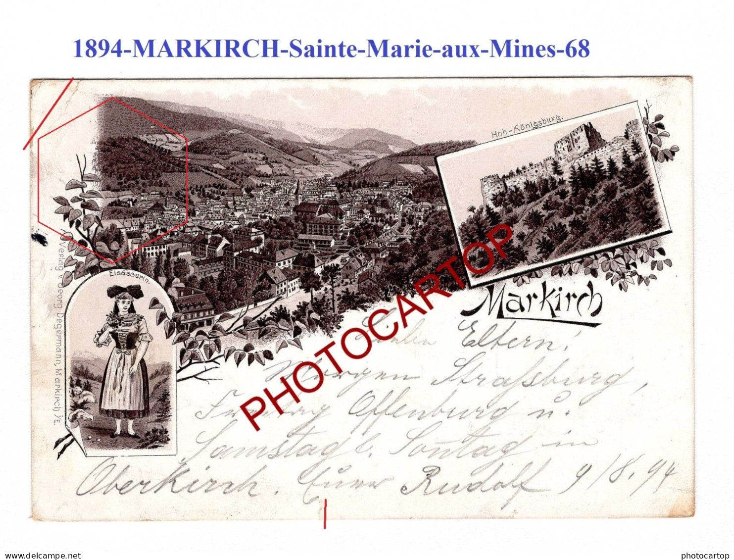 1894-Pionniere-MARKIRCH-Sainte-Marie-aux-Mines-68-CARTE LITHOGRAPHIQUE- - Sainte-Marie-aux-Mines