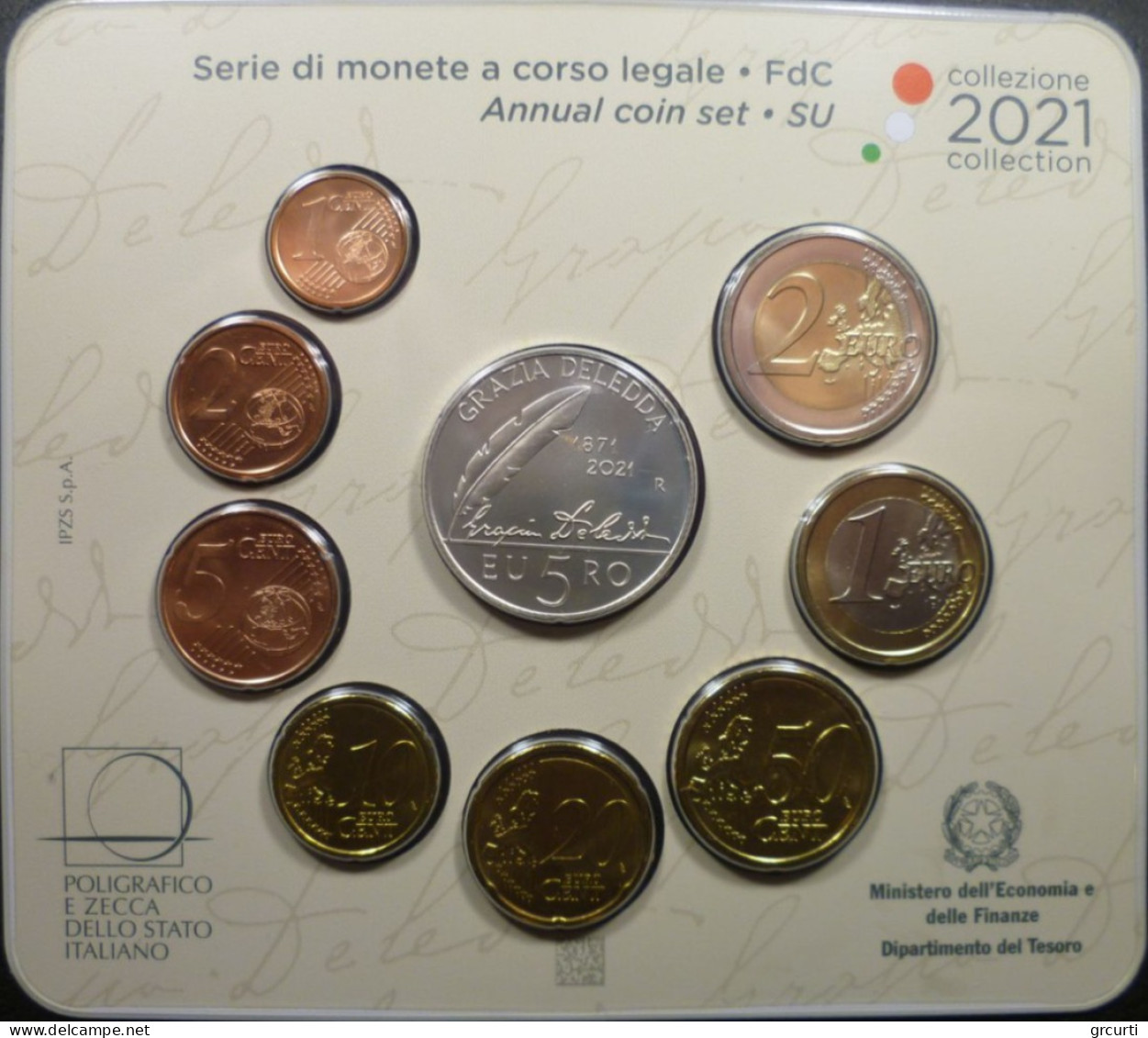 Italia - 2021 - Serie Divisionale - Con 5 € Grazia Deledda - Italie