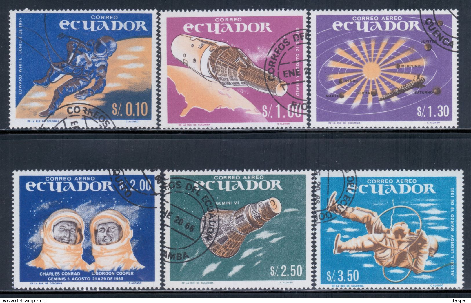 Ecuador 1966 Mi# 1208-1213 Used - Space Exploration - South America