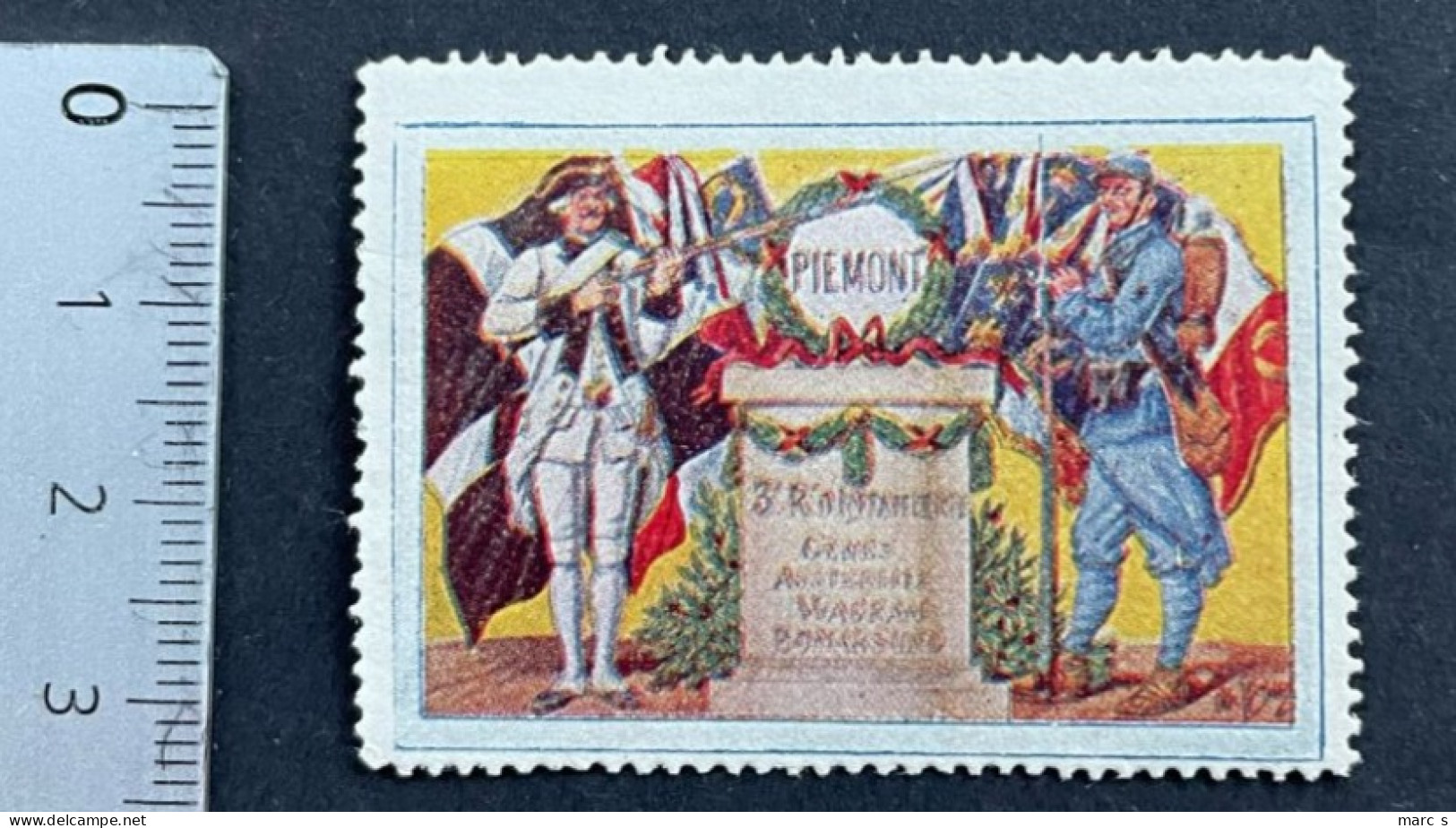 DELANDRE - VIGNETTE MILITAIRE - 3 ème REGIMENT INFANTERIE - REF. W. Schmidt 3.2 - 45x32 Mm - NEUF*/MH - VAL. "R" - Military Heritage