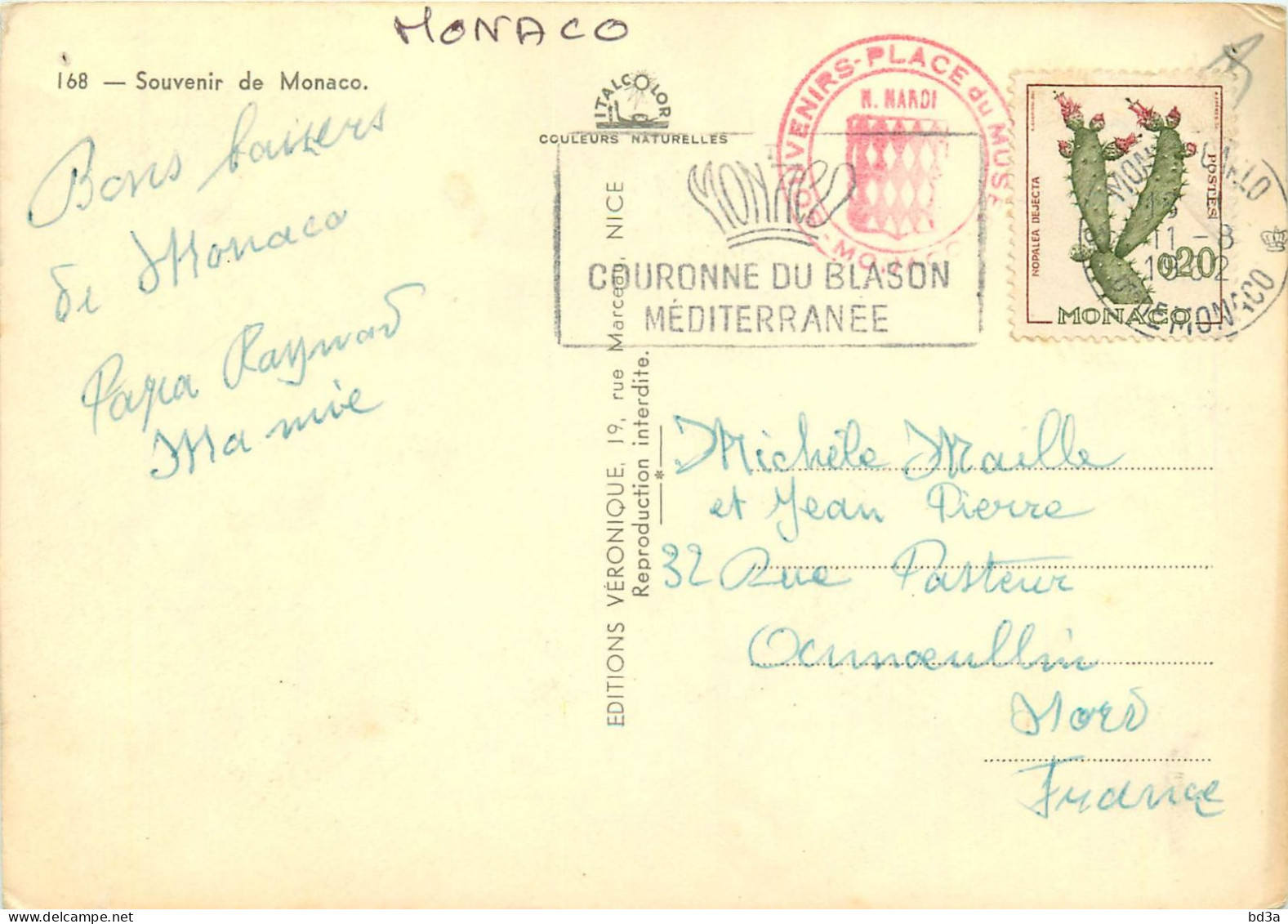 Flamme Secap MONACO COURONNE DU BLASON MEDITERRANEE - Postmarks