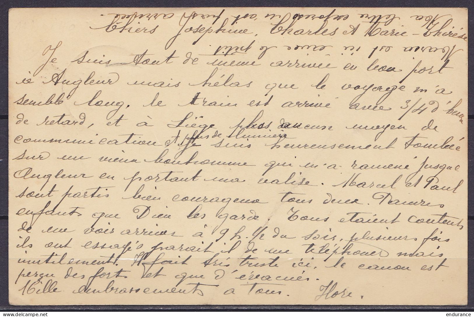 EP CP 40c (N°479) Càd ANGLEUR 1A/11 V 1940 (lendemain Du Début De L'invasion Allemande) Pour E/V Réexpédiée à MONS - Arr - Guerre 40-45 (Lettres & Documents)