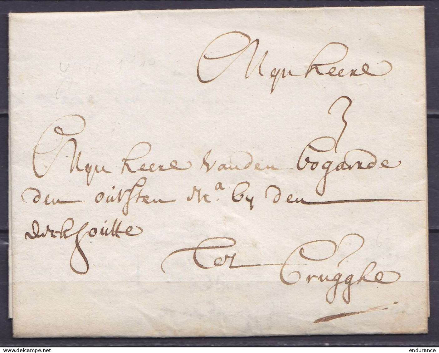 L. Datée 28 Décembre 1714 De YPRES Pour BRUGGHE (Bruges) - 1714-1794 (Paises Bajos Austriacos)